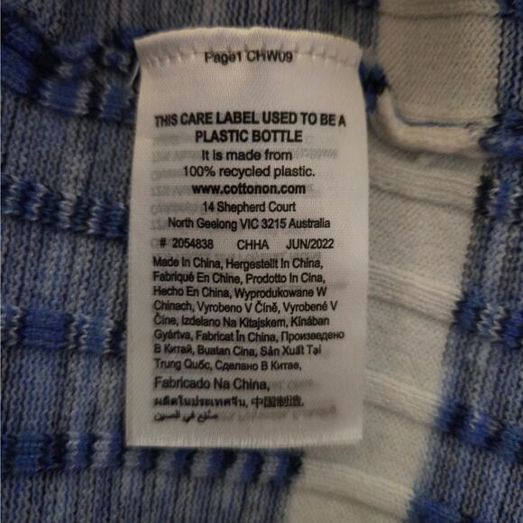 COTTON ON Blue Space Dye Ribbed Knit long Sleeve Maxi Sweater Dress Blue Size M - Picture 13 of 13